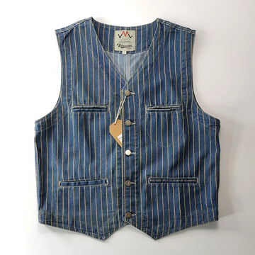 Riolio Waed Cotton Denim Vest American Casual Vintage Sle Button up Ameika Khaki oulder Pad Linen Pants Spring Season